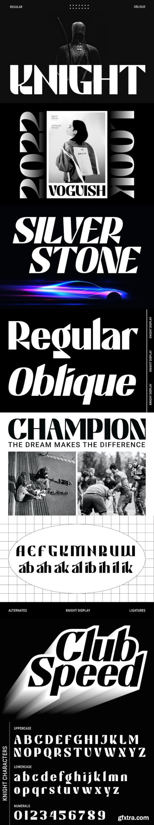 Knight | Display Regular + Oblique