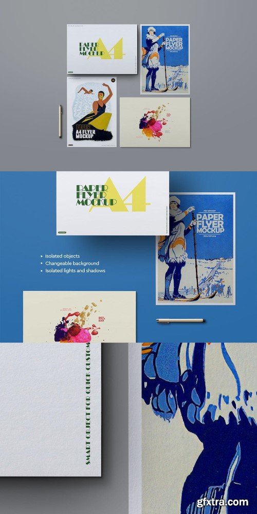 Flyer Mockup A4 Horizontal Vertical