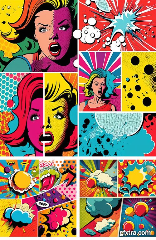 Pop Art Comics Backgrounds Collection Pop Art Comics Backgrounds Collection