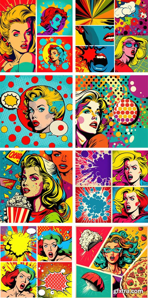 Pop Art Comics Backgrounds Collection Pop Art Comics Backgrounds Collection