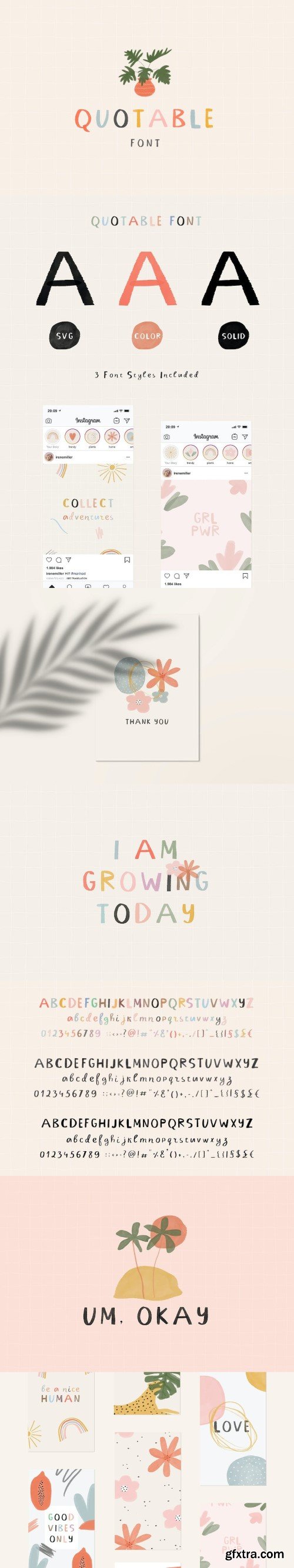 Quotable Colourful Font