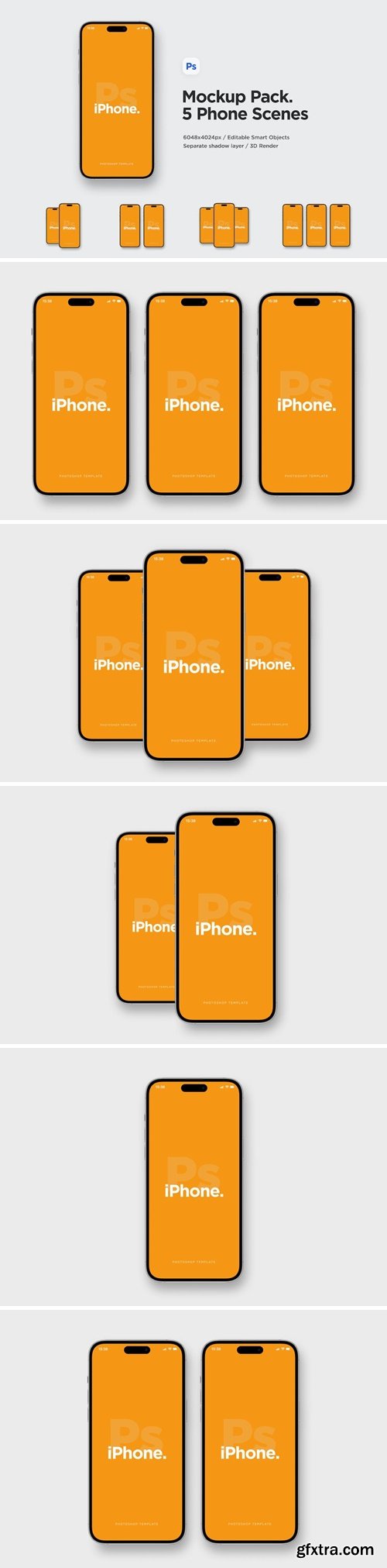 Phone 14 Front View Mockup Pack VLWGSYT