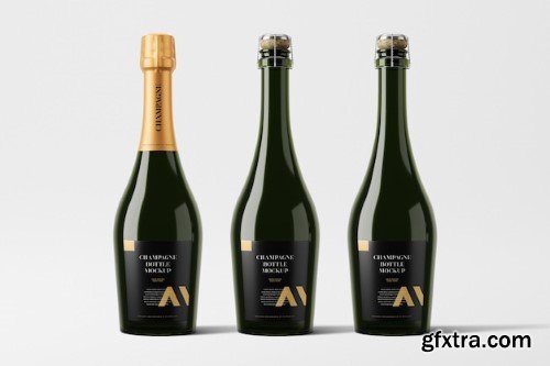 Champagne bottle mockup