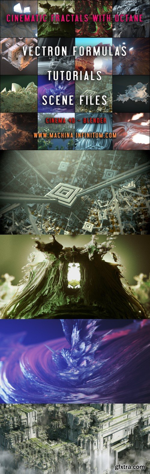 Octane Vectron Fractal PACK N°2 - Tutorials - Cinema 4D & Blender scenes