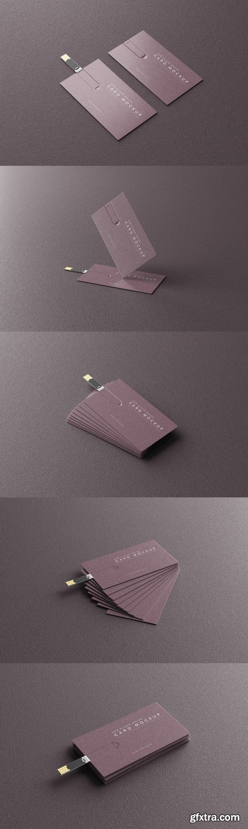 Usb flash drive business card mockup