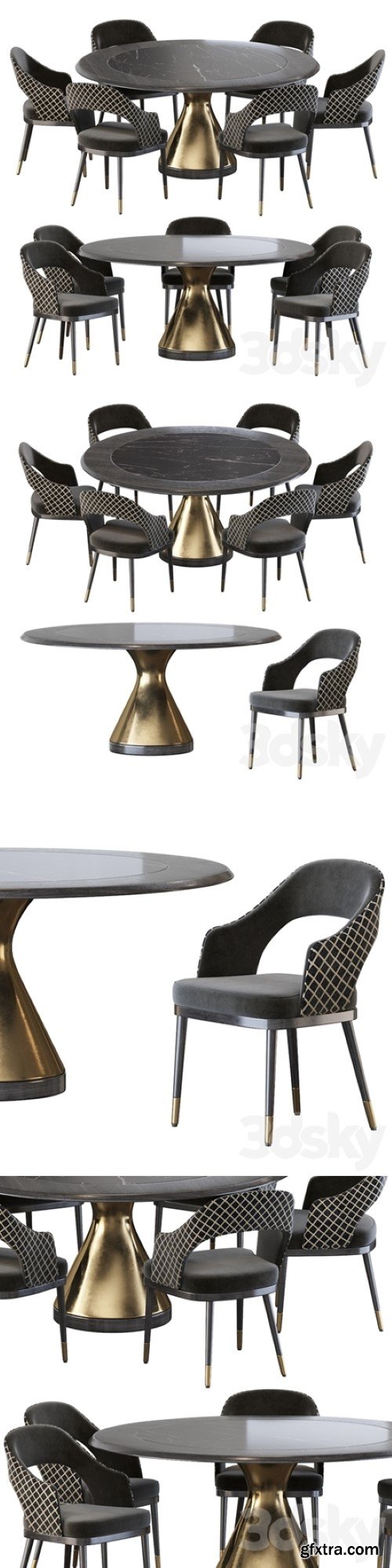 Stainless Steel Chair and Dolly Tonin Casa table | Vray+Corona