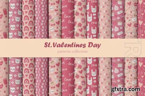 St Valentines Day Patterns Design Set