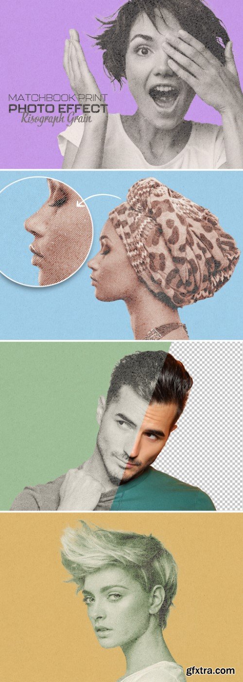 Risograph Matchbook Print Photo Effect Mockup