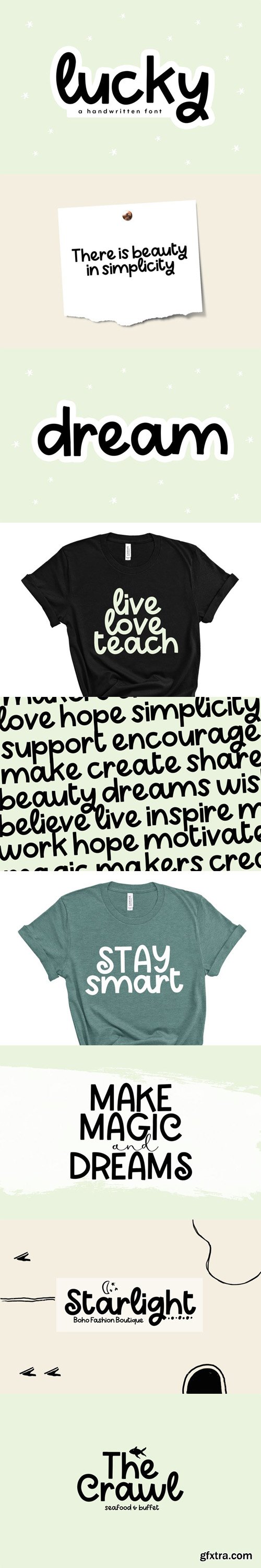 Lucky - Handwritten Display Font Lucky - Handwritten Display Font