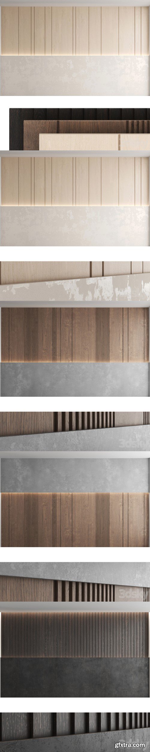 Decorative wall panel set 42 | Vray+Corona
