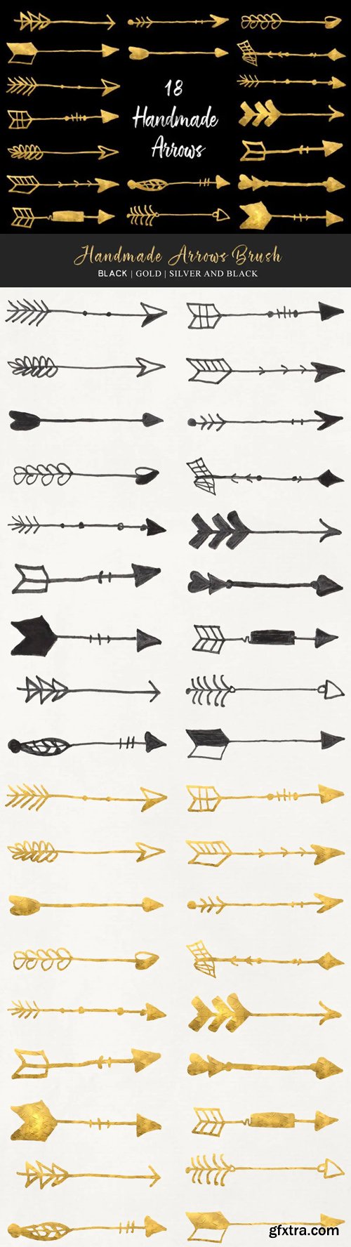 18 Handmade Arrows Brushes for Photoshop + PNG Overlays