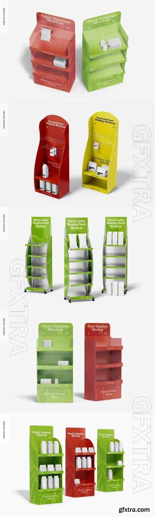 Display stands psd template mockup