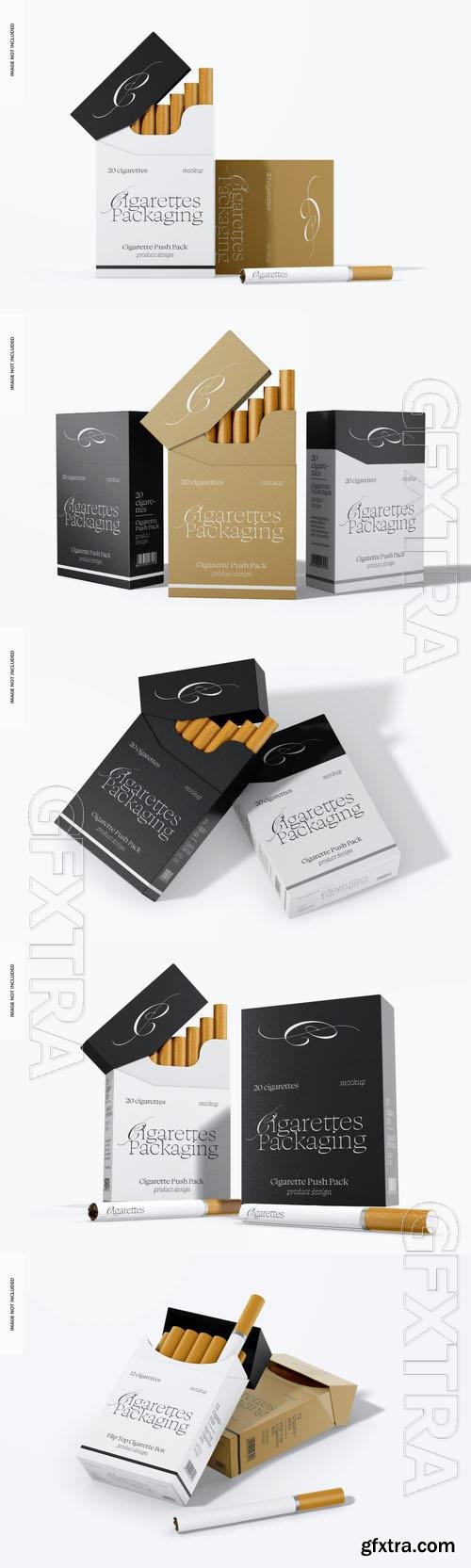 Cigarette push pack psd template mockup