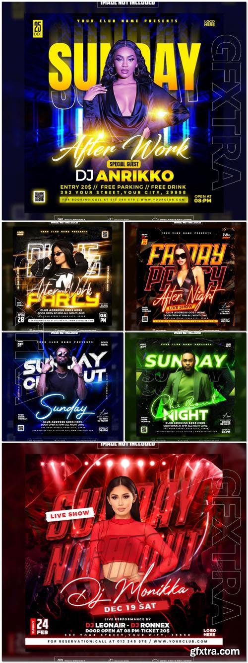 Flyer social media post, psd banner set vol 122