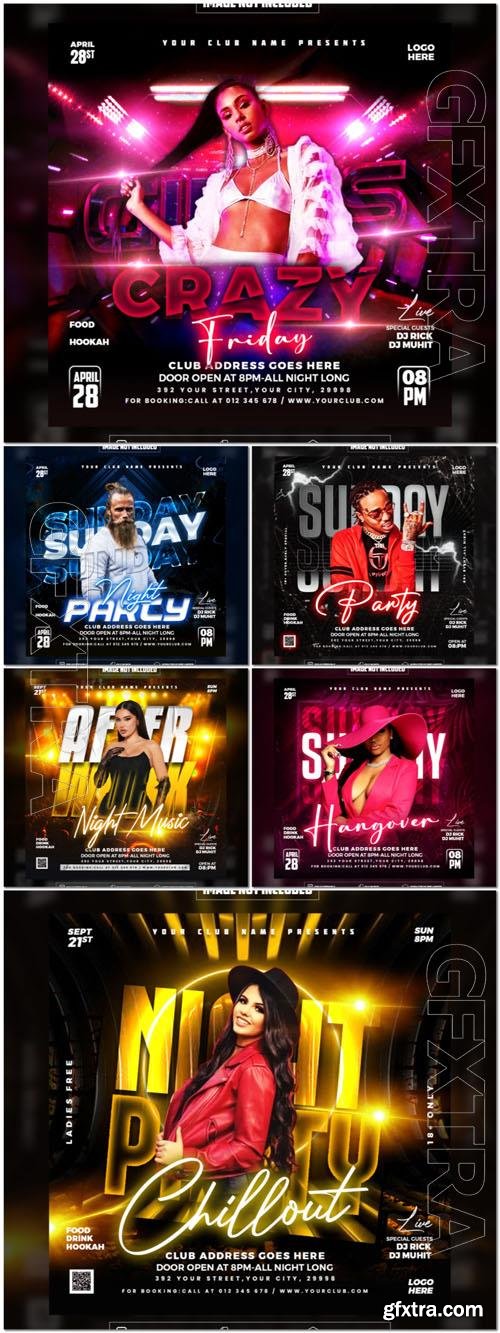 Flyer social media post, psd banner set vol 120