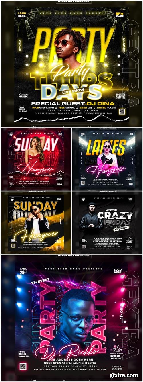 Flyer social media post, psd banner set vol 121