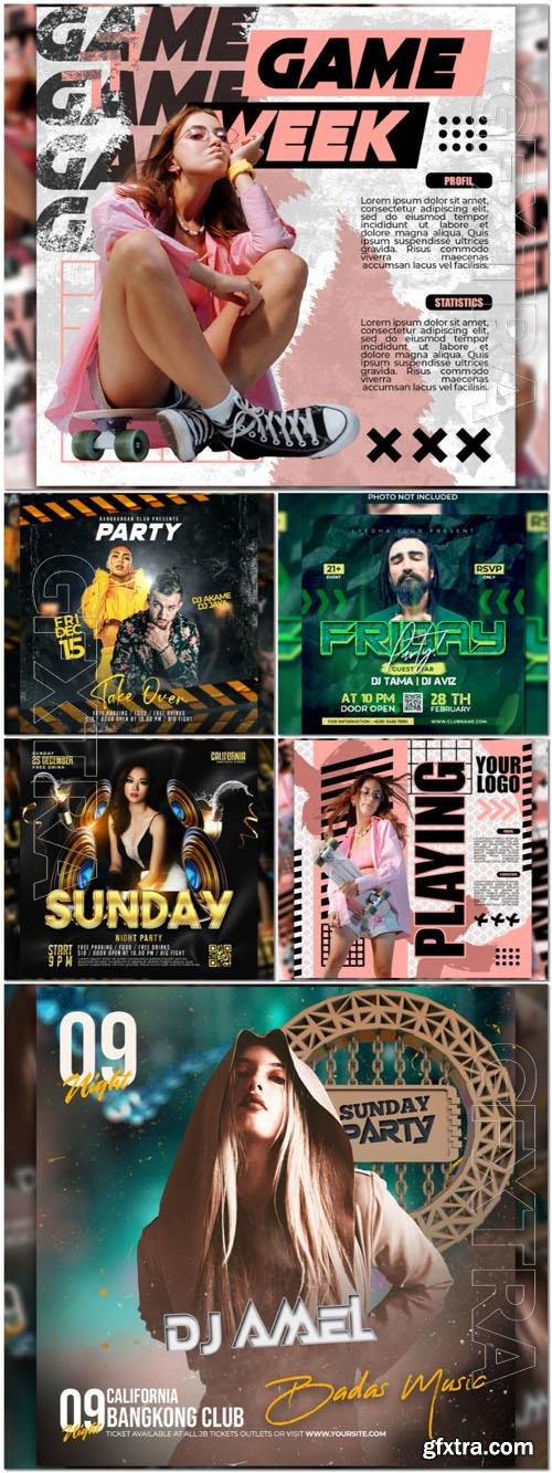 Flyer social media post, psd banner set vol 126