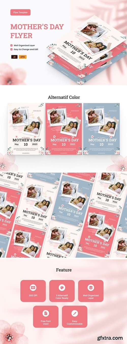 Mother\'s Day Flyer Ai & EPS Template H5PLPCD