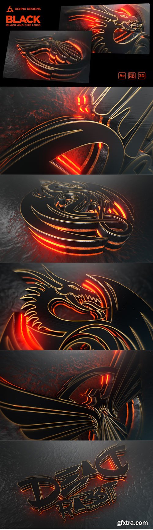 Videohive - Black Epic And Fire Logo - 43743765