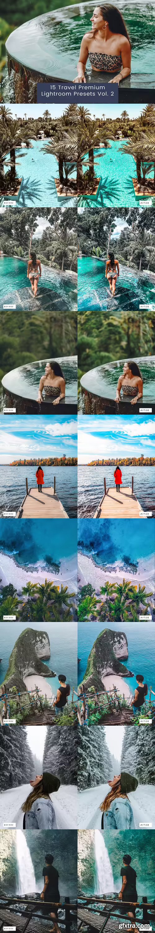 15 Travel Premium Lightroom Presets Vol. 2