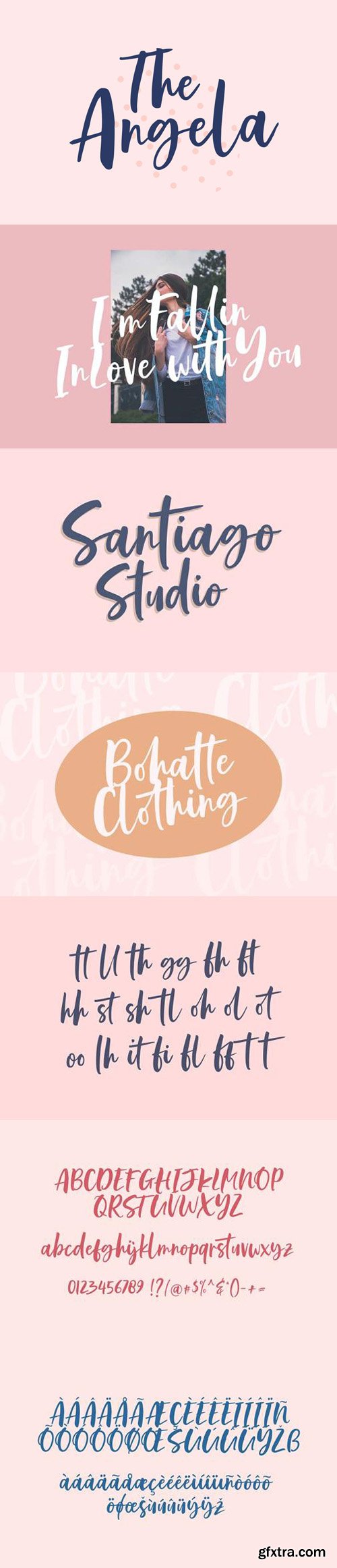 The Angela Script Font The Angela Script Font