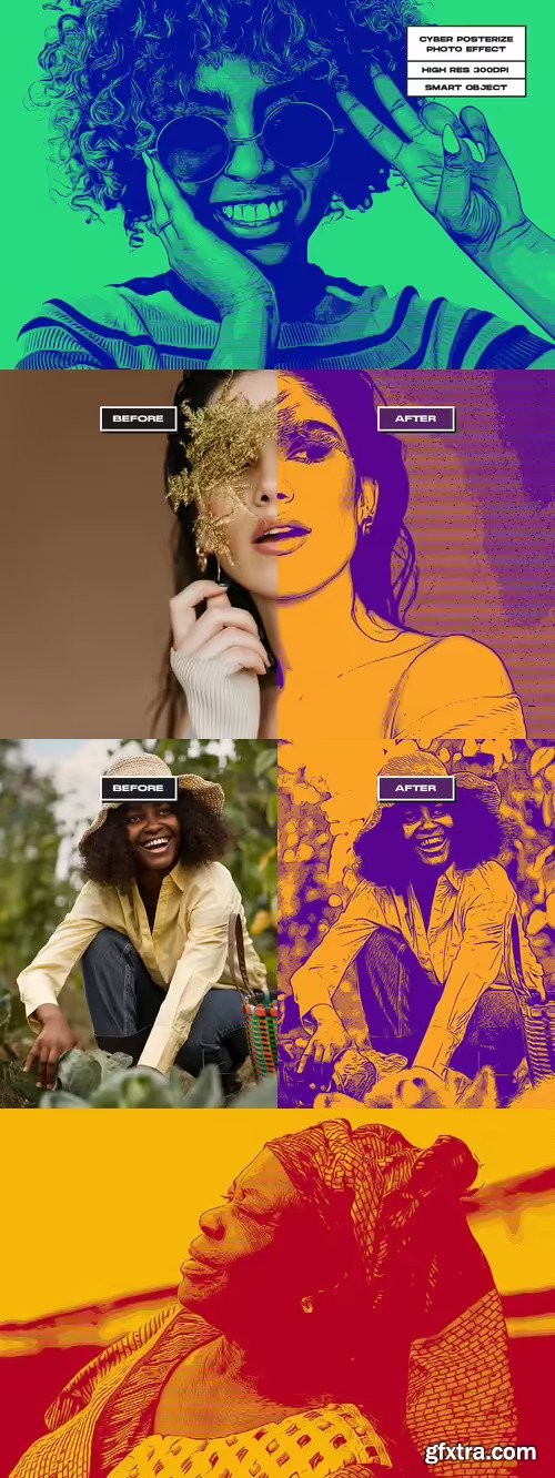 Cyber Posterize Photo Effect