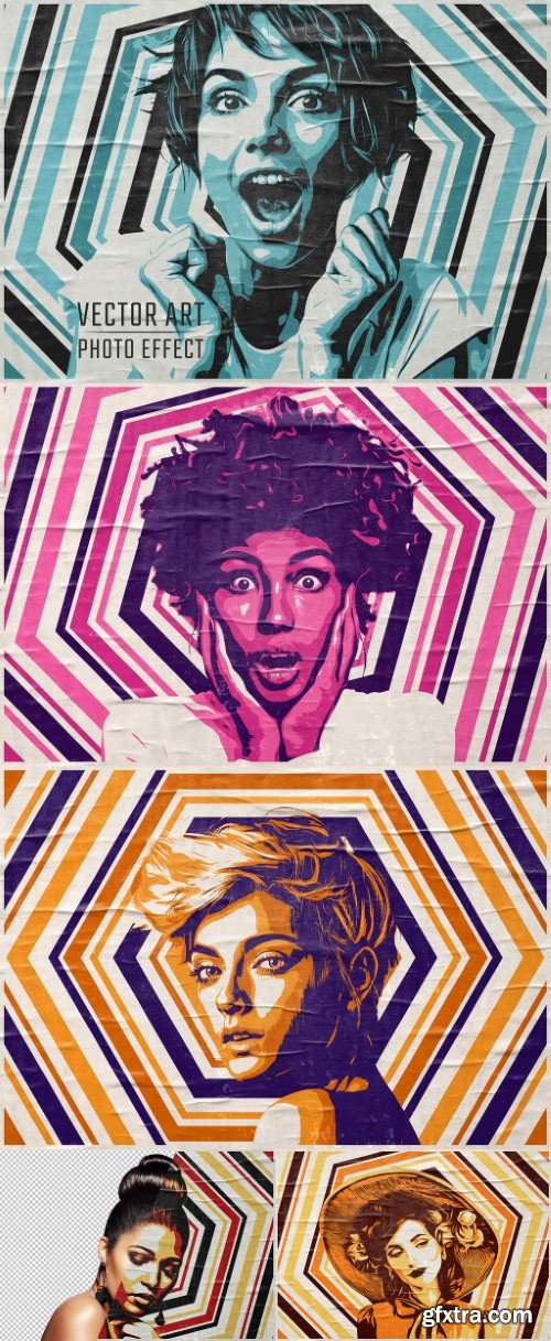 Vintage vector art retro photo effect mockup 540340861