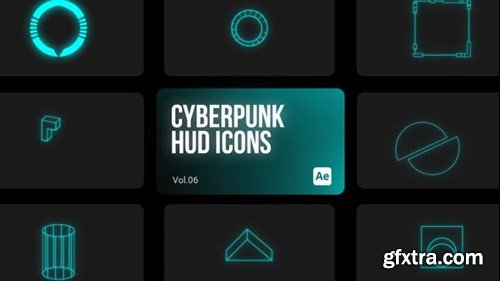 Videohive Cyberpunk HUD Icons 06 for After Effects 44112974