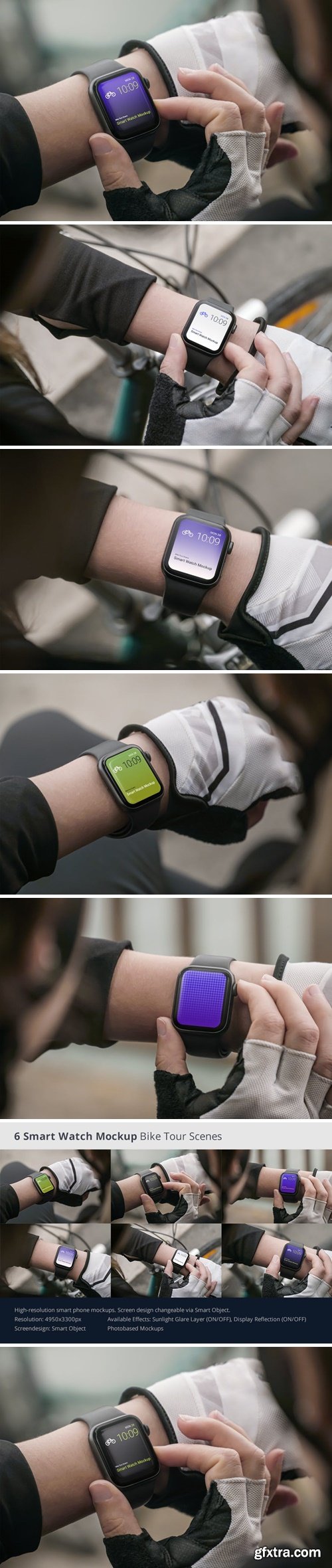 Smart Watch Mockup Bike Tour Scenes QQ72V7S