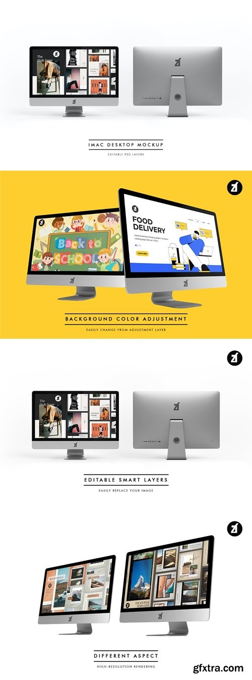 iMac desktop mockup and scene generator XRHGR4B