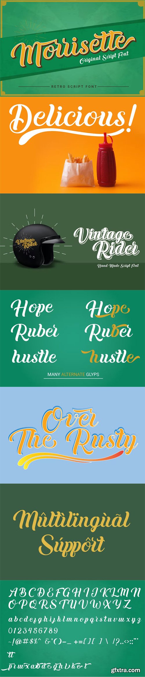 Morrissete - Retro Script Font Morrissete - Retro Script Font