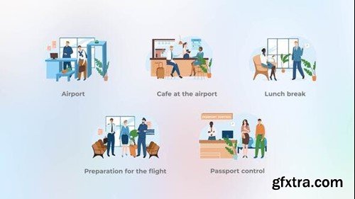Videohive Airport - Flat concepts 43902402