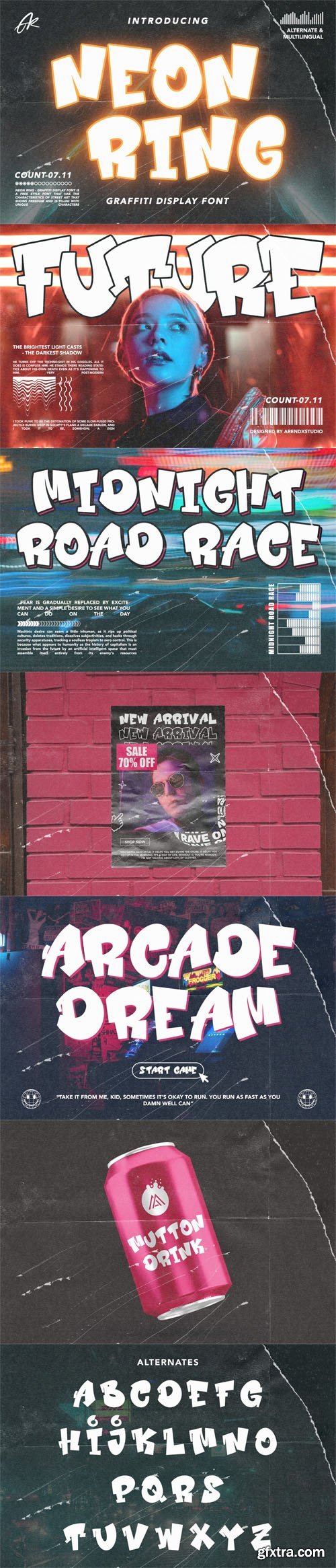 Neon Ring - Graffiti Display Font Neon Ring - Graffiti Display Font