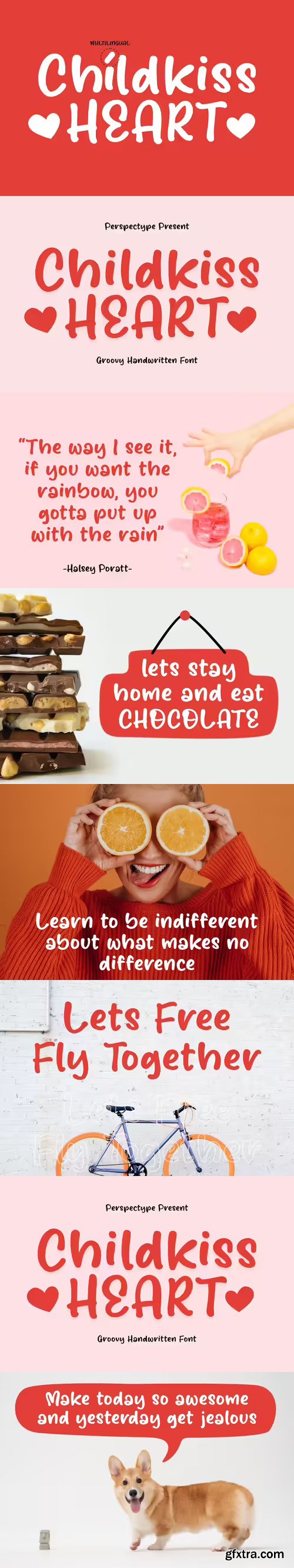 Childkiss Heart Groovy Handwritten Font