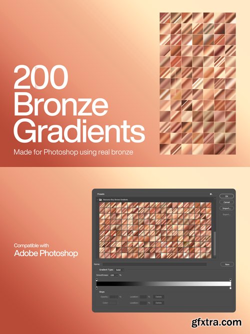 200 Real Bronze Gradients for Photoshop
