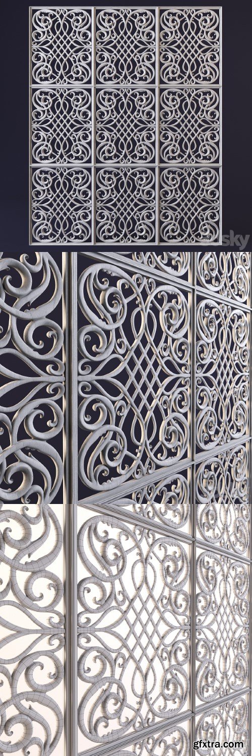 Pro 3DSky - Decorative carved panel