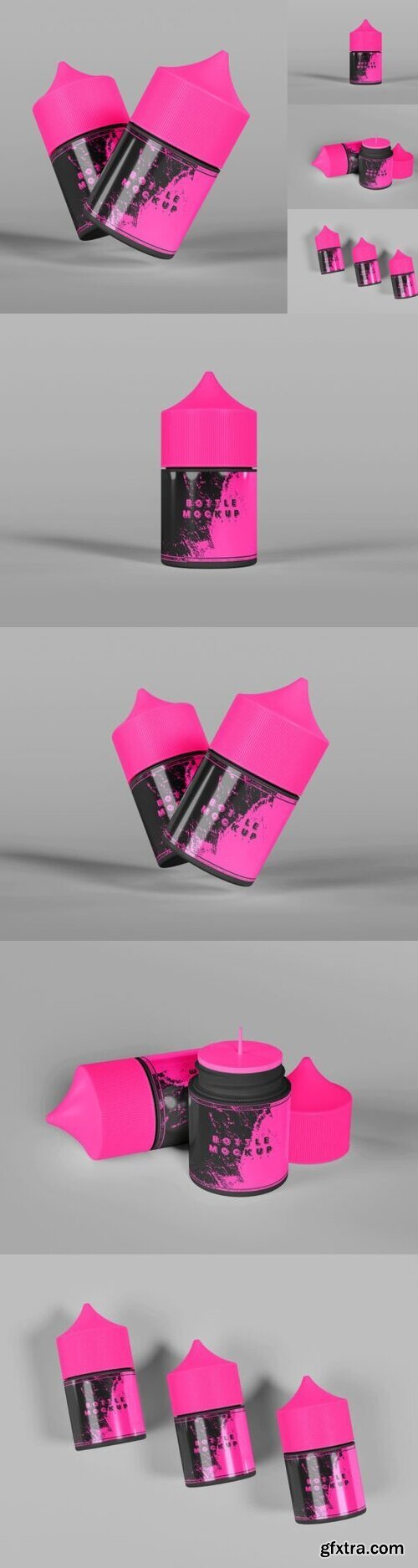 Bundle Liquid Pink Bottle Mockup