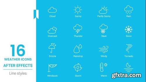 Videohive Weather Icon Line pack 44142512 Videohive Weather Icon Line pack 44142512