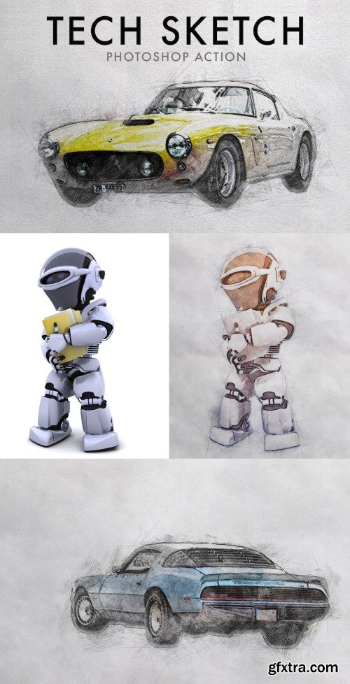 Tech Sketch Photoshop Action