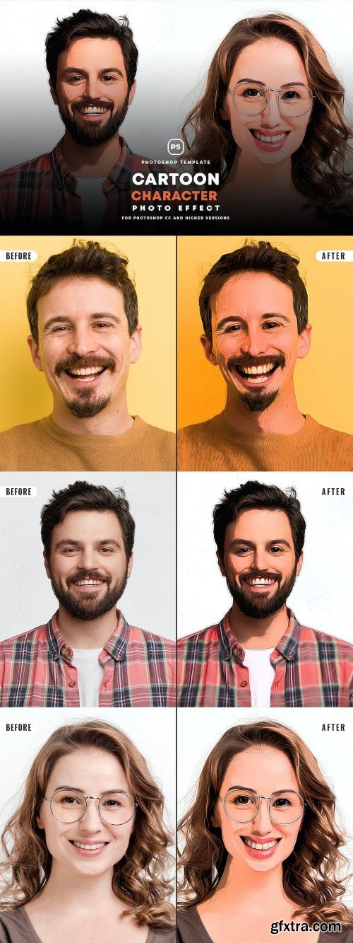 Cartoon Character Photo Effect