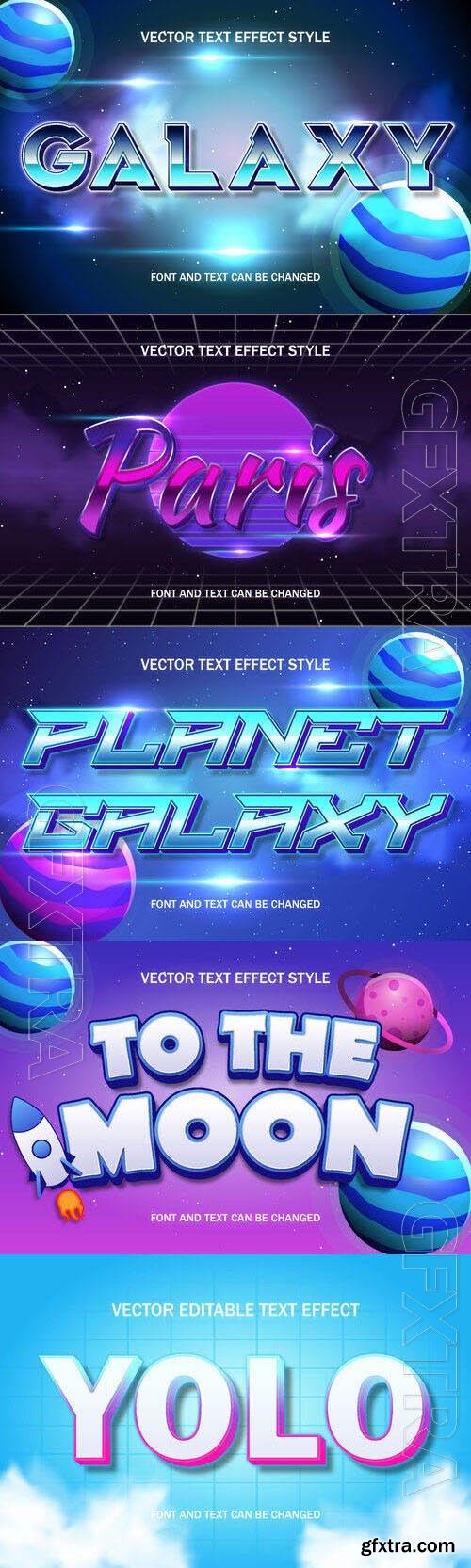 Vector 3d text editable, text effect font design set vol 86
