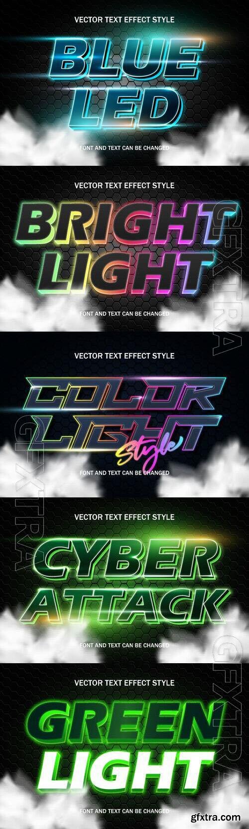 Vector 3d text editable, text effect font design set vol 80