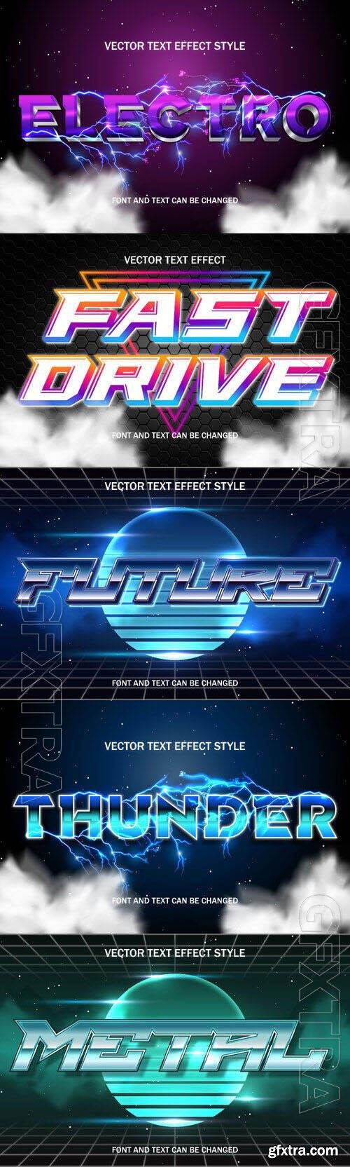 Vector 3d text editable, text effect font design set vol 76