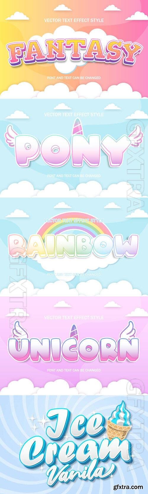 Vector 3d text editable, text effect font design set vol 75