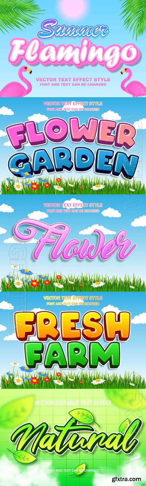 Vector 3d text editable, text effect font design set vol 71