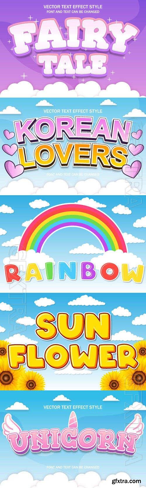 Vector 3d text editable, text effect font design set vol 69