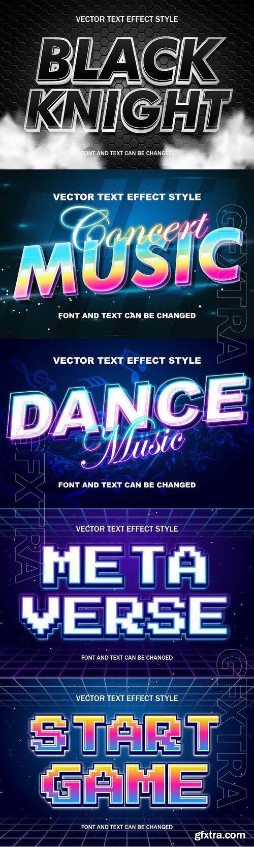 Vector 3d text editable, text effect font design set vol 68