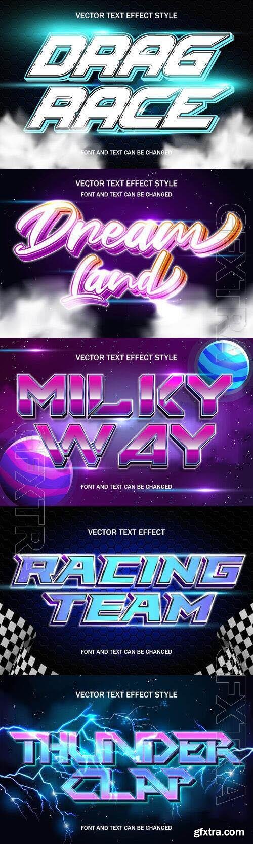 Vector 3d text editable, text effect font design set vol 67