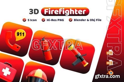 Firefighter 3D Icon NGLBEUL