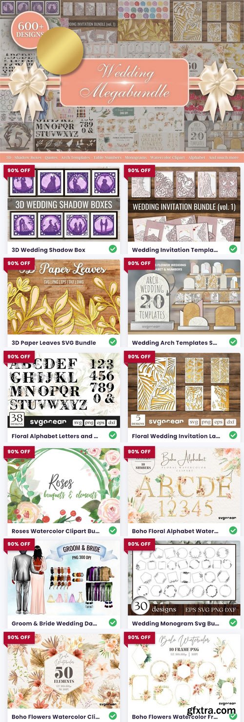 Wedding SVG Mega Bundle - 29 Premium Graphics 36334900